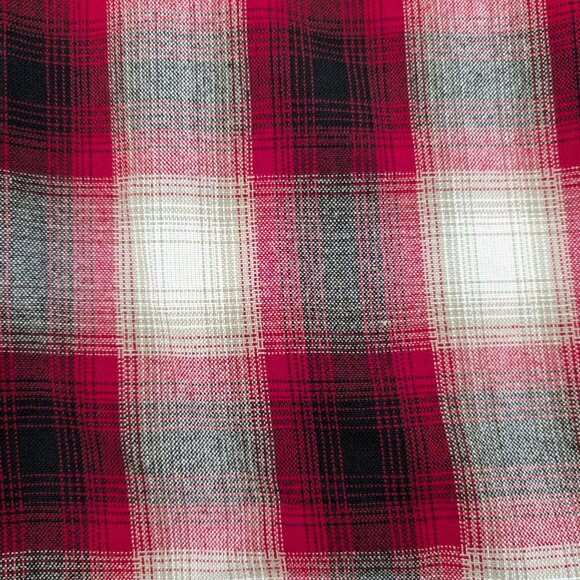 CALTOP Shirt Men's‎ 3XL Red Plaid Flannel Open Pocket Long Sleeve Ombre USA - Picture 10 of 14
